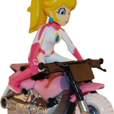 Super Mario Kart Figure Peach On Motorcycle