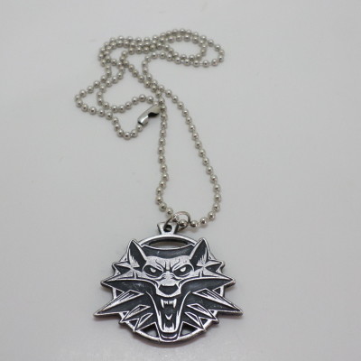 The Witcher Metal Pendant Necklace Gamer Style Wolf