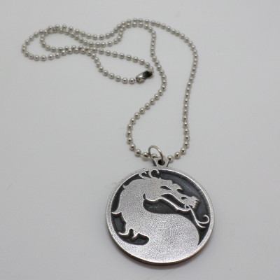 Mortal Kombat Dragon Metal Pendant Necklace Gamer Style